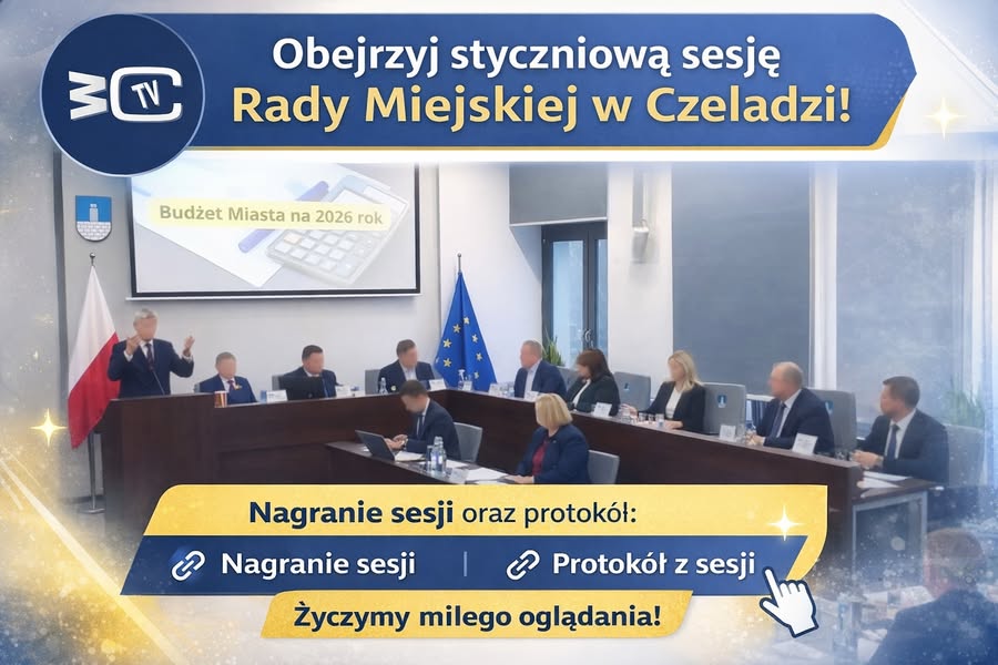 📺 W CzeladźTV prezentujemy nagranie z sesji Rady Miejskiej w Czeladzi, która odbyła się w styczniu, wraz z oficjalnym protokołem z obrad.