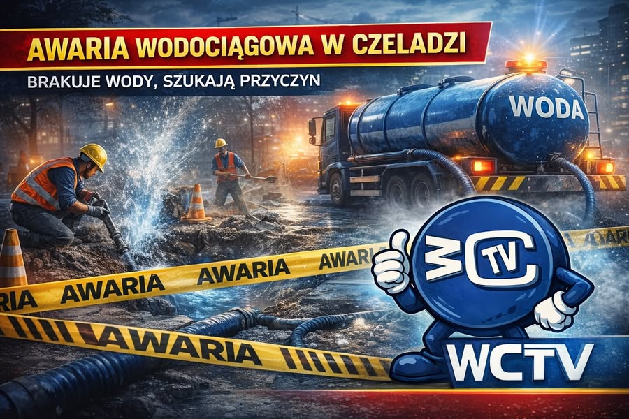 🚨 Poważna awaria wodociągu w Czeladzi
