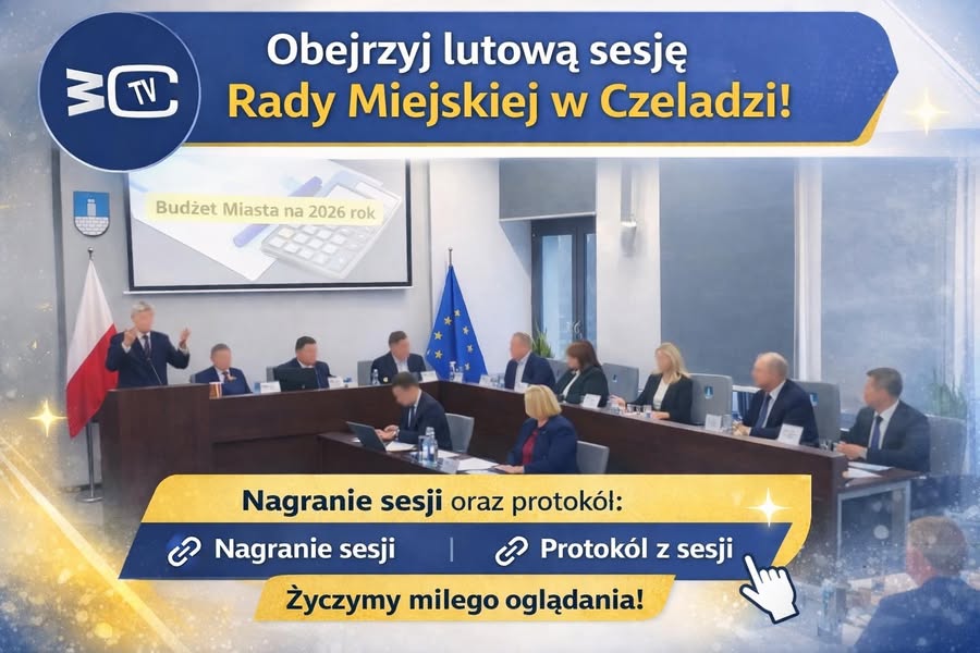 📺 W CzeladźTV prezentujemy nagranie z XXIV sesji Rady Miejskiej w Czeladzi, która odbyła się w lutym, wraz z oficjalnym protokołem z obrad.
