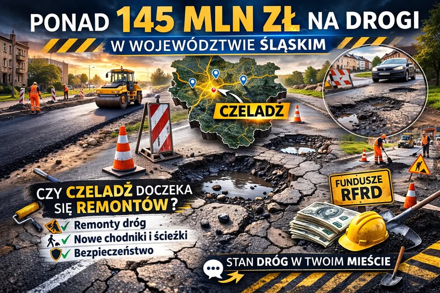 🚧 Ponad 145 mln zł na drogi w województwie śląskim. Pieniądze mają pozwolić na remonty, przebudowy i budowę nowych odcinków — łącznie nawet około 148