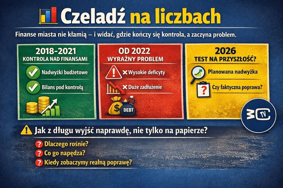 📊 Czeladź na liczbach. Finanse miasta nie kłamią – i widać, gdzie kończy się kontrola, a zaczyna problem.