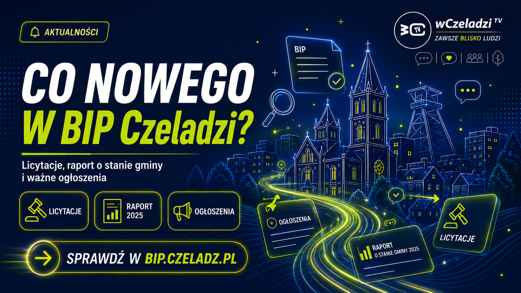 Co nowego w BIP Czeladzi? Licytacje, raport o stanie gminy i sprawy, które warto mieć na oku