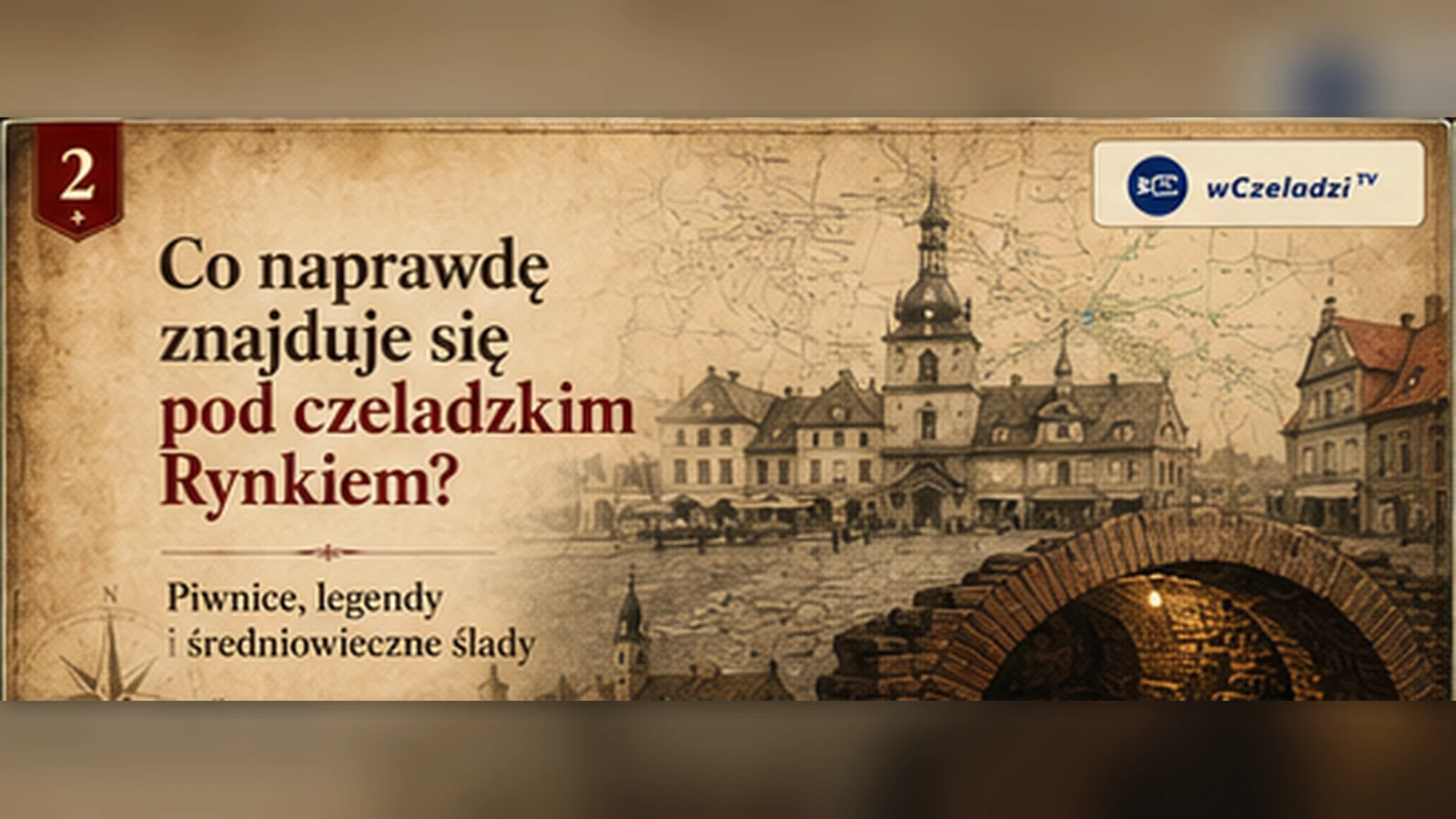 Dawny Rynek w Czeladzi i wejście do kamiennych piwnic