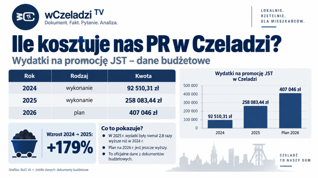 Wydatki Czeladzi na promocję JST w 2024, 2025 i plan na 2026