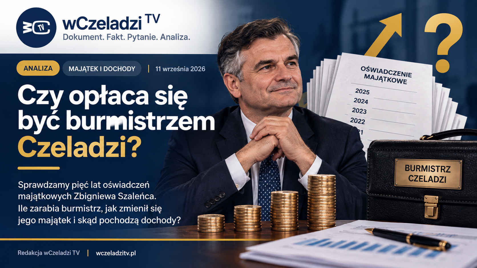 Analiza wCzeladzi TV dotycząca dochodów i majątku burmistrza Czeladzi